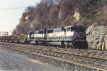 Loaded coal train passes through Hoffman