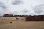 BNSF 7692 East passes a ghost from the past.