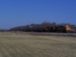 Eastbound Grain Train Idles Near the Frentress Lake Marina