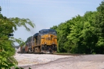 CSX 5388 leads Q574-20 north at Fred Madison Rd at Gossom 10:57am 6/20/09