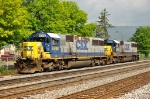 SD50-2 helpers idling at Baltimore Ave, waiting for a job