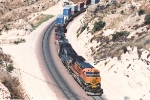 Eastbound stack train near the top of the pass