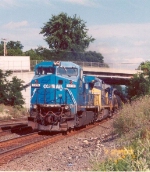 Westbound freight with an Ex-Conrail C40-8W leading.