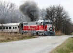 Santa in a hurry for Oblong, Il.