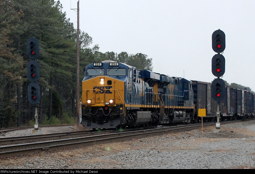 CSX ES-44AH # 894 splits the signals at Collier Yard