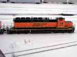 100206008 BNSF 1877 Mother & 258 Slug on the move at Northtown Yard