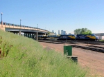 100629018 Westbound Northstar commuter passes under University Ave at BNSF Northtown Yard