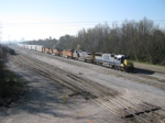 .CSX 8521 leads a GE mate ahead of BNSF units on a combined Hyundai and Kia loaded autorack train at Montgomery, AL