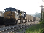 N922-06 slowly rolls through the yard on the mainline with eastern coal loads