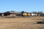 UP SB freight going by the depot