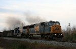 CSX 8737 & 8735 lead train F774-17 northbound early in the morning