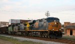 CSX 5296 leads an empty coal train through town