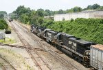 NS 7149 leads train 349 across Boylan to a meet with train 350