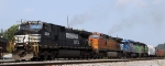 NS 9580 leads a colorful train 135 westbound