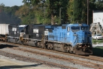 NS 8457 leads train 214 north through Jamestown