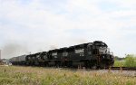 NS 7132 leads a quartet of GP60's on a southbound intermodal train