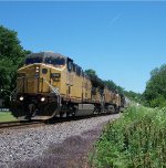 UP 7010 westbound UP empty grain train