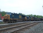 CSX 5203 Leads a train with two sets of Road Slugs