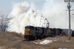 Eastbound CSX 3rd Unit Smoking it Up Near Swiss Valley