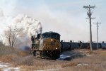 Eastbound CSX 3rd Unit Doing its Best Impression of a Steam Locomotive