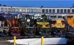 Pennsylvania, Penn Central, Erie & Lackawanna after dark at the roundhouse