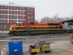 Kansas City Southern SD70ACe no. 4112 and SD70MAC no. 3911 near downtown Atchison, Kansas.  Less than a mile to the west (right) is a rail museum where the Kansas City Southern has donated a bay window caboose in excellent condition.  