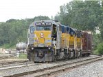 3002, 2005 and 2007 lead Z151-29 into the yard with a medium length train