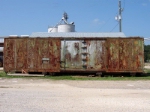 Old BN boxcar now used as a storage shed at Frank Currie Gin