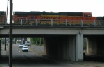 BNSF 5765 and its sister still waiting at Main Street at 1700 hours,