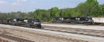 NS 9330 and NS 8680 NB out of yard; NS 9777 and NS 7600 SB into yard,