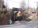 CSX 7870 passing under NS 