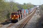 BNSF 6530 Drags a stack train up and down the Marceline Sub..