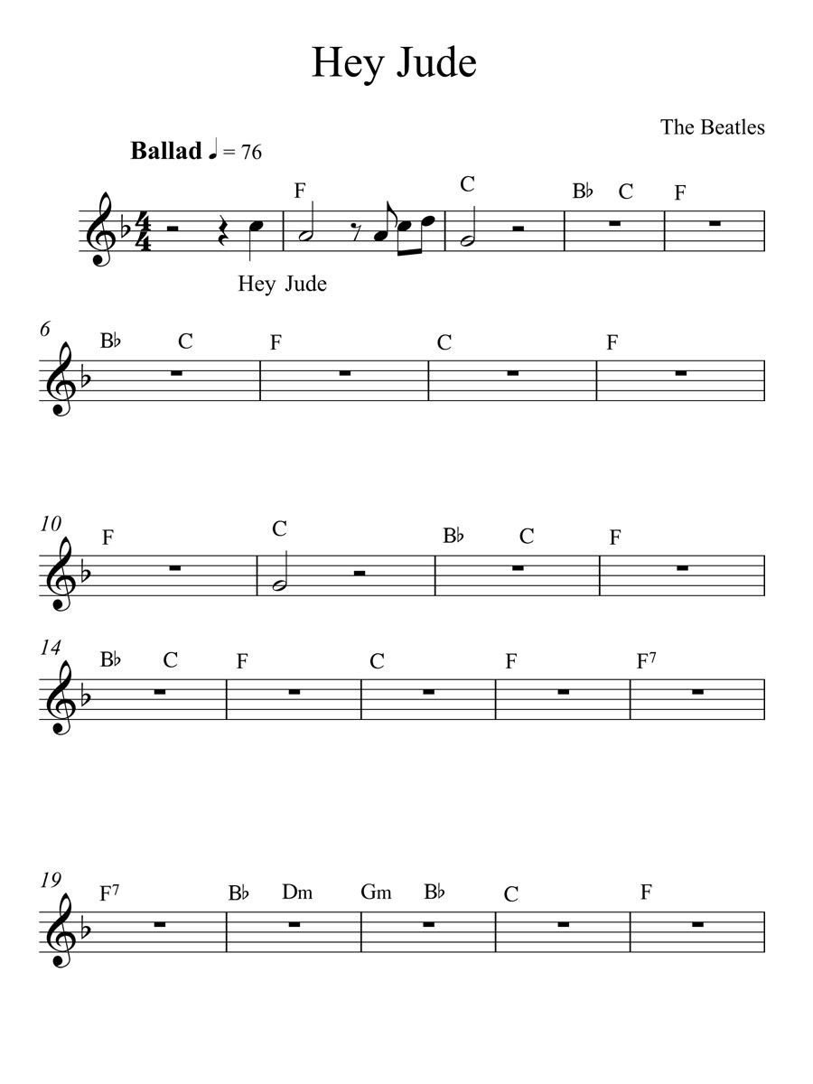 Page 1 for Hey Jude Chords By The Beatles