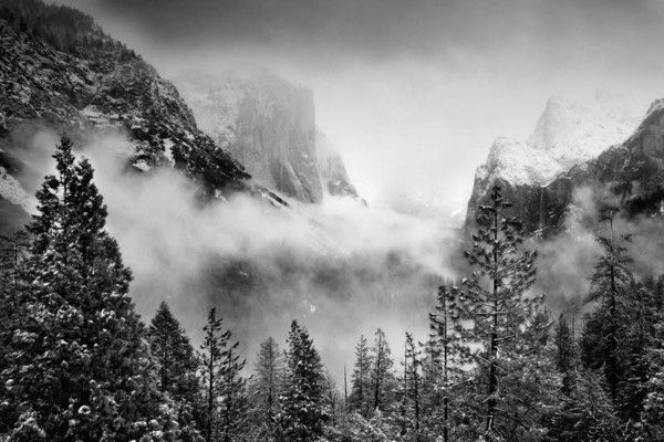 paysage en noir et blanc