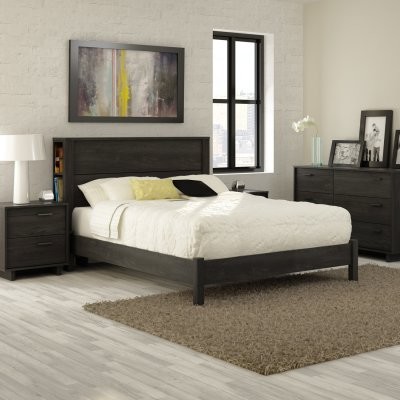 Fynn Full Storage Headboard Platform Bed - Gray Oak - modern ...