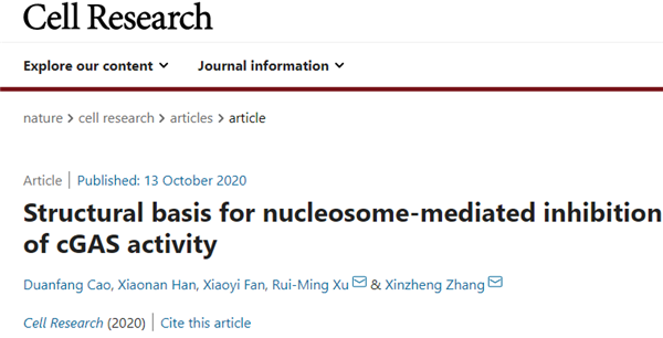 Researchers reveal mechanism by which hosts avoid autoimmune attack caused by cGAS