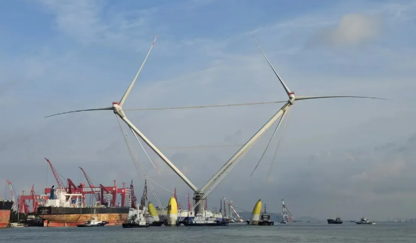 Wind power platform sets sail from Nansha