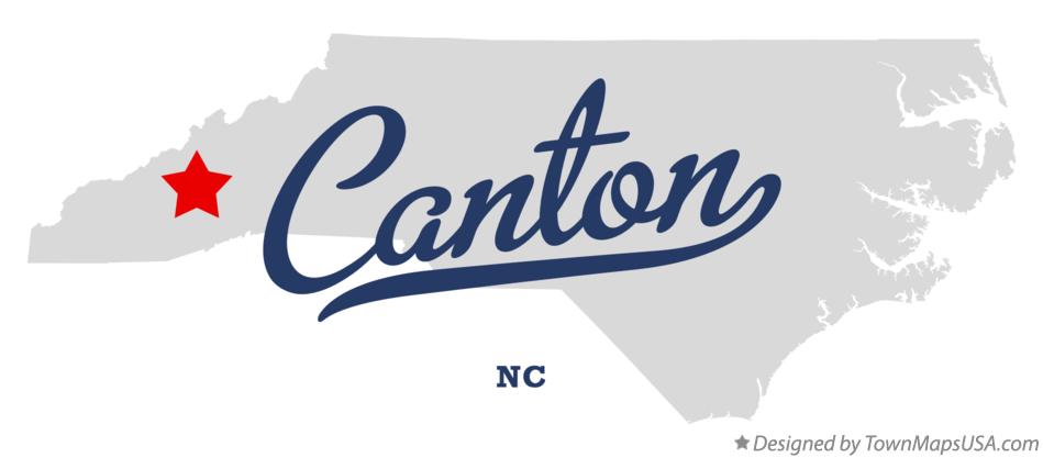 Map of Canton North Carolina NC