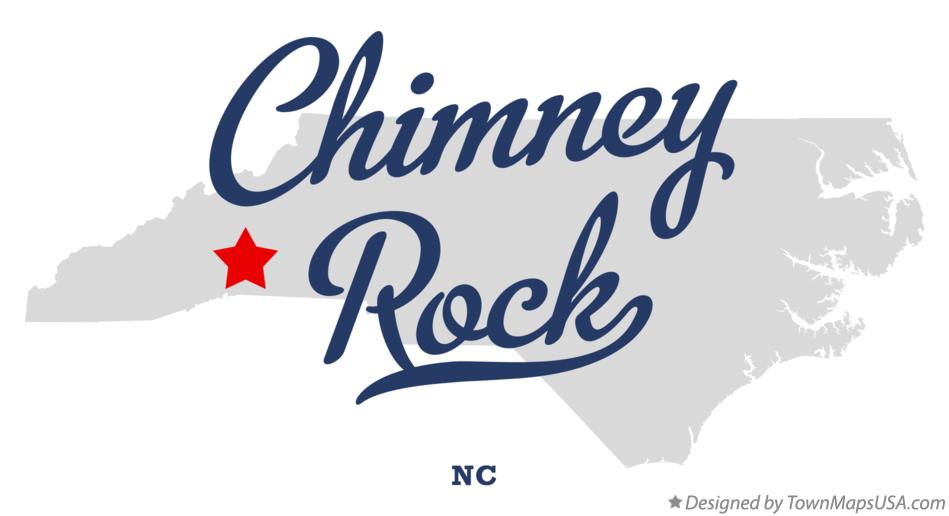 Map of Chimney Rock North Carolina NC