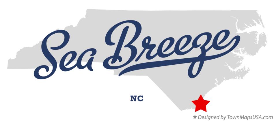 Map of Sea Breeze North Carolina NC