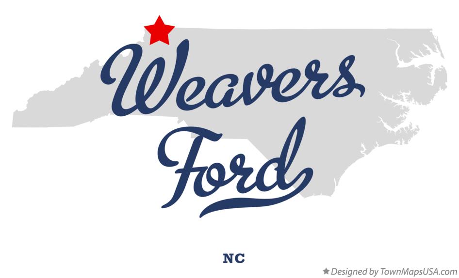 Map of Weavers Ford North Carolina NC