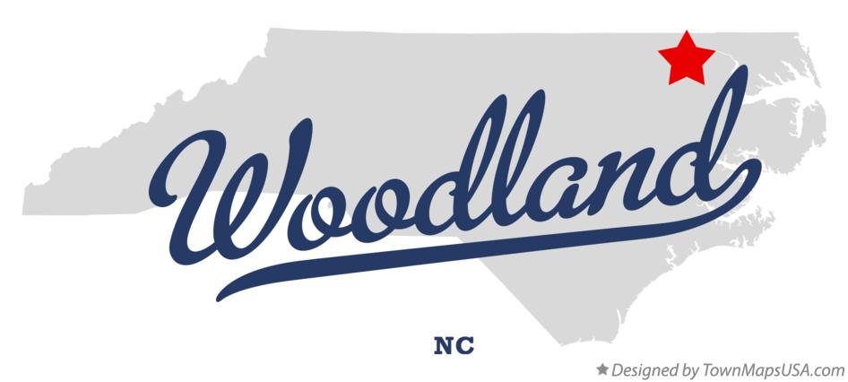 Map of Woodland North Carolina NC