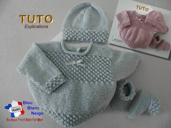 TUTO tricot bébé, Patron FACILE layette bb à tricoter PDF