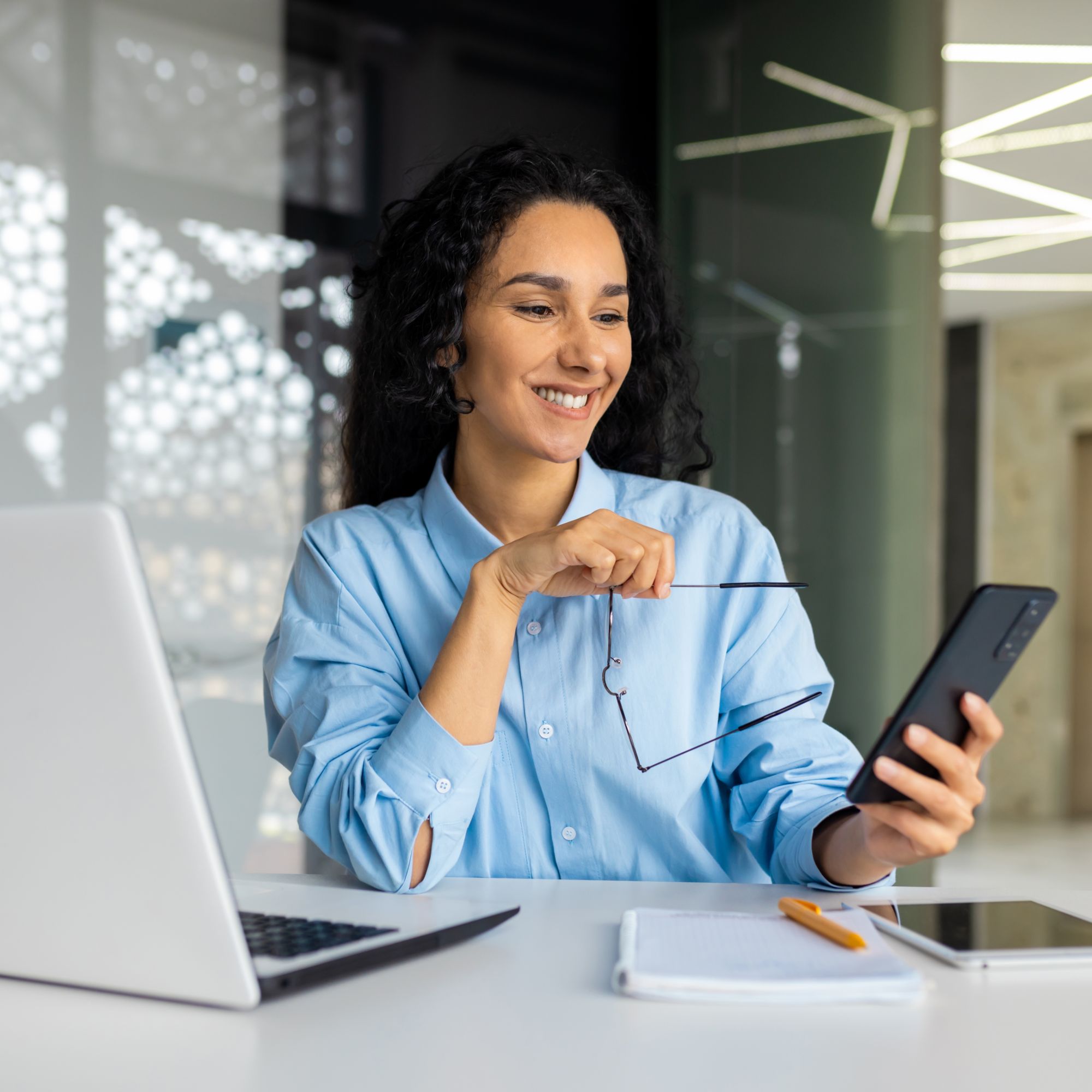 Woman looking at phone