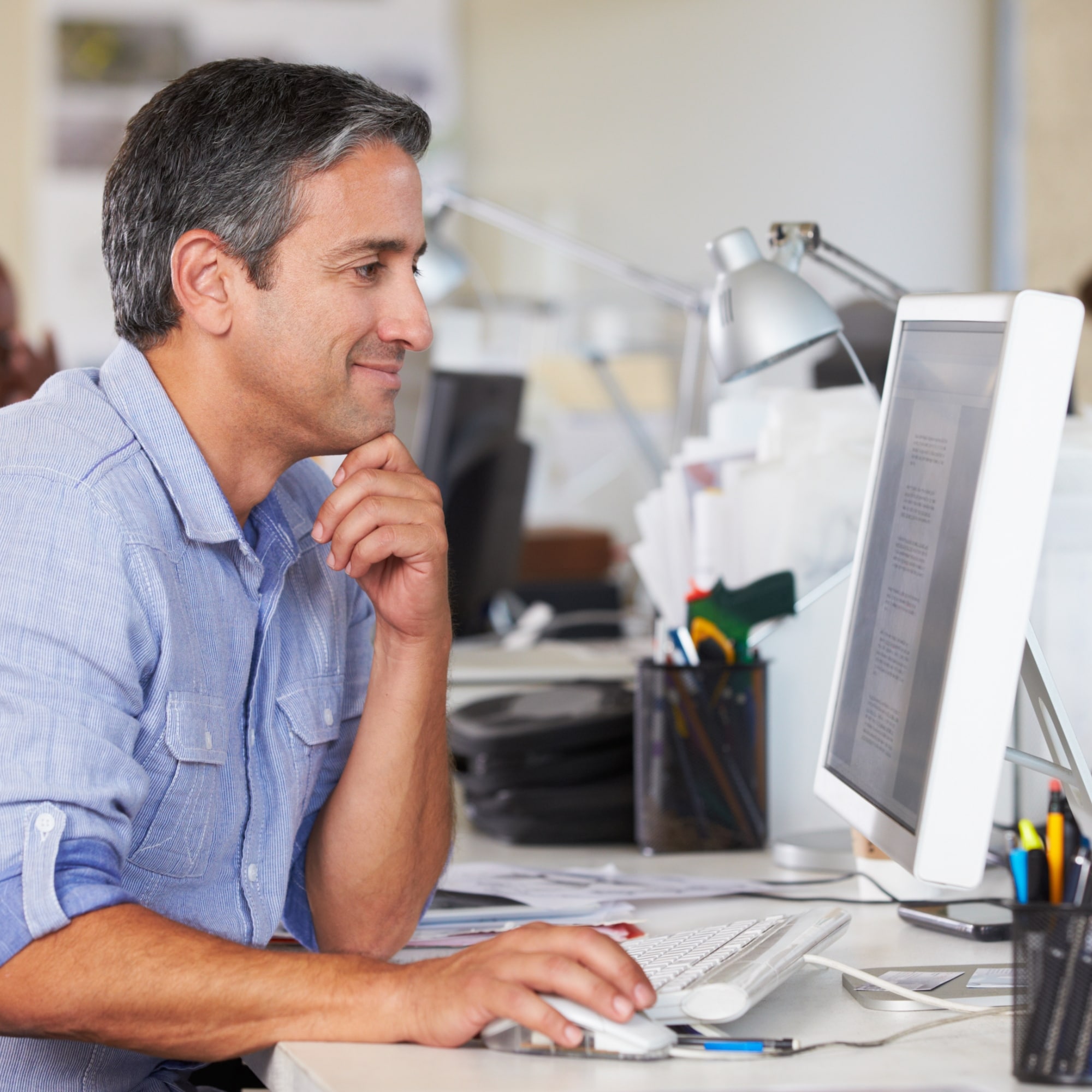 Man working on a computer