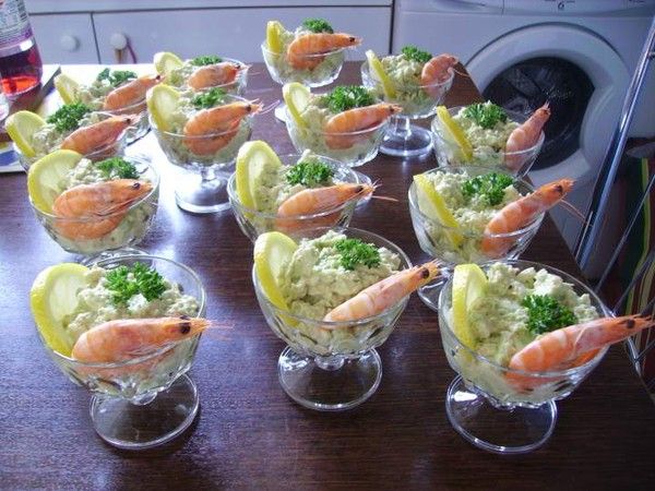 Verrine d'avocat aux crevettes