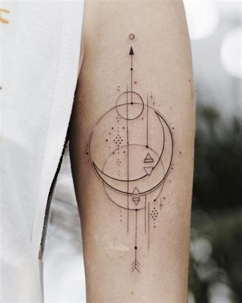 Impossibly thin line geometry tattoo – Artofit