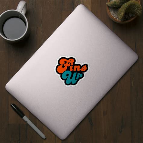 Fins Up, Miami Dolphins - Dolphins Fins Up - Sticker | TeePublic