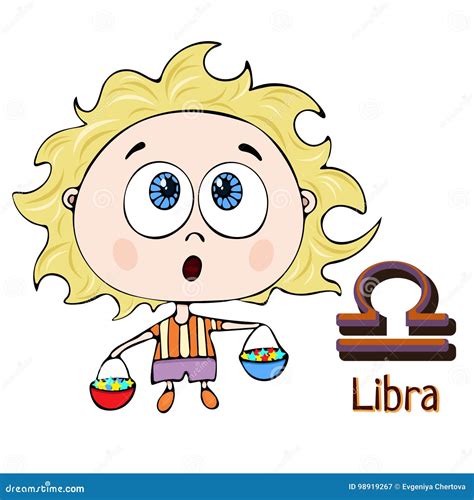 Zodiac Sign Cartoon Libra, Astrological Character. Painted Funny Libra ...