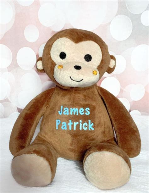 Personalized Monkey Plush for Baby Boy Monkey Stuffed Animal | Etsy